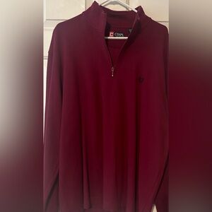 CHAPS XL Burgandy men’s zip half front. Long sleeve